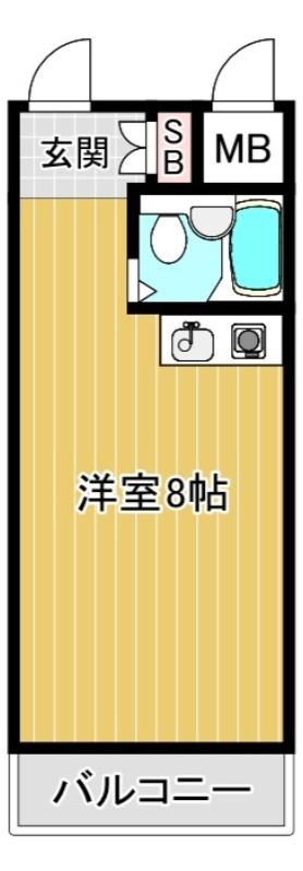 グランドアーバー(ワンルーム/4階)の間取り写真