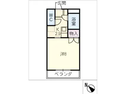 リバーサイドミキムラ(1K/1階)の間取り写真