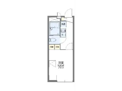 レオパレスオークス(1K/2階)の間取り写真