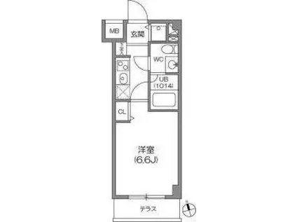 ガーラプレイス八幡山弐番館(1K/1階)の間取り写真