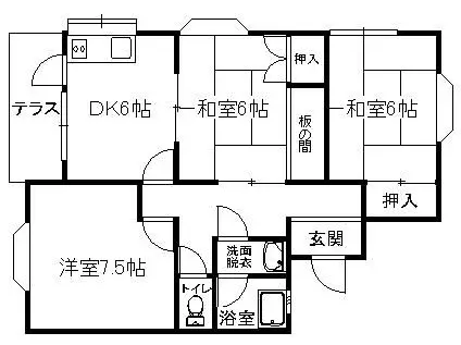 メゾン二見(3DK/1階)の間取り写真