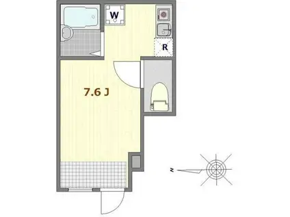 グレイスシールド烏丸(ワンルーム/1階)の間取り写真