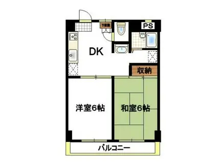 ロイヤルシティ大宮(2DK/4階)の間取り写真