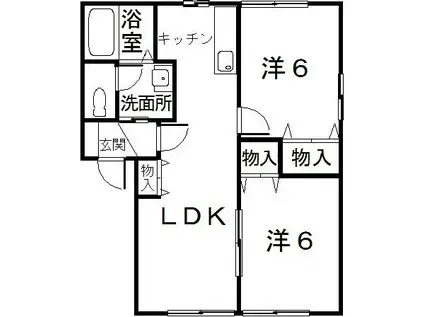 シャーメゾン平島D棟(2LDK/1階)の間取り写真