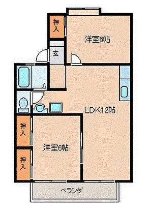 セジュール89(2LDK/2階)の間取り写真