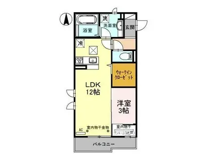 チェレステ(1LDK/1階)の間取り写真