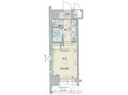 エステムコート難波センチュリオ(1K/13階)の間取り写真