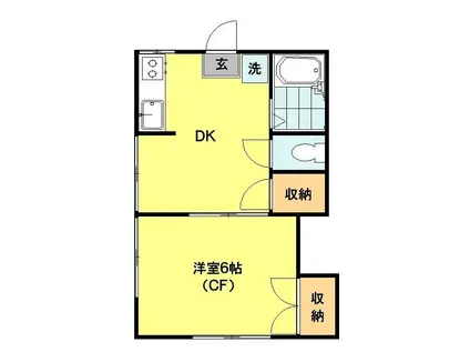 西田荘(1DK/1階)の間取り写真