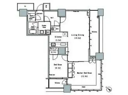 THE TOKYO TOWERS MIDTOWER(2LDK/11階)の間取り写真