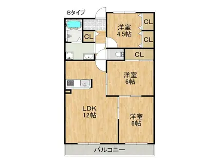 ピアチェーレ(3LDK/2階)の間取り写真