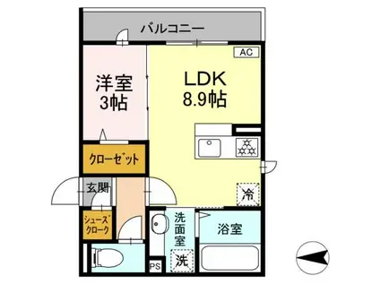 GRAND D-ROOM 吉田(1LDK/2階)の間取り写真