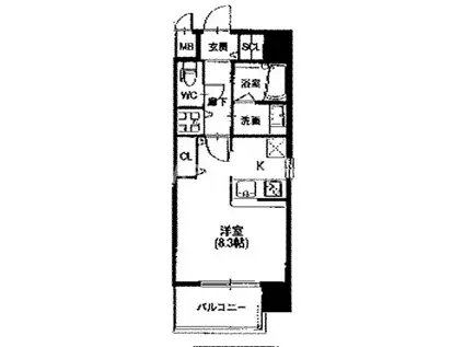 スプランディット野江(ワンルーム/4階)の間取り写真