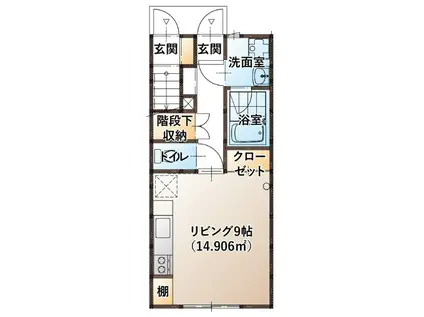 LIEN(ワンルーム/1階)の間取り写真