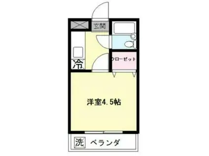 イーストハイム(1K/2階)の間取り写真