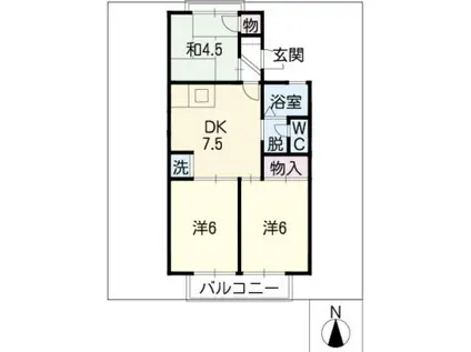メゾン・ケヤキ(3DK/1階)の間取り写真
