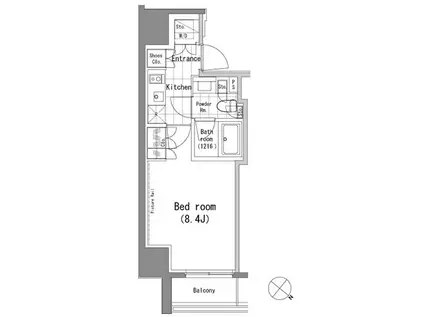 パークハビオ青山(1K/9階)の間取り写真
