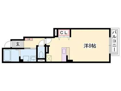 ワイズヴィラI(1K/1階)の間取り写真