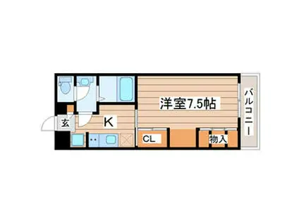 マリウスヒル仙台I(1K/1階)の間取り写真