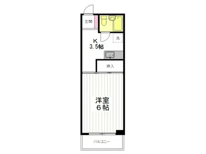 イーストヴィレッジマンション(1K/7階)の間取り写真