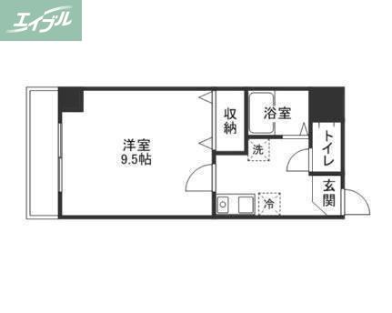 PALAZZOWAKO(1K/3階)の間取り写真