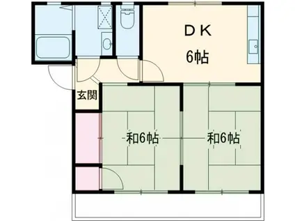 サンパティオ(2DK/2階)の間取り写真