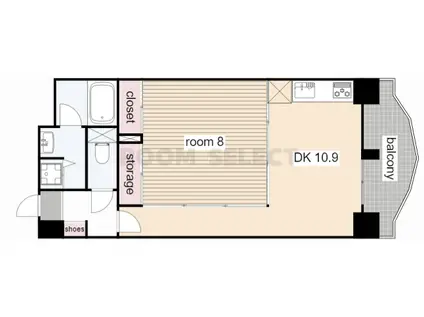 さくらHILLS 名駅ノース(1LDK/11階)の間取り写真