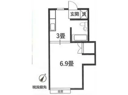 ハウスサン&サン(ワンルーム/1階)の間取り写真