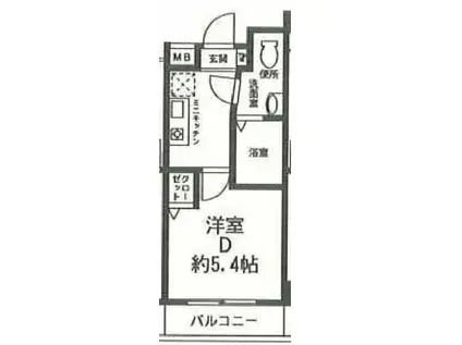SーFORT横須賀海岸通(1K/2階)の間取り写真