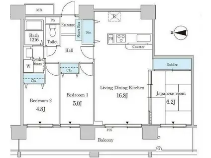 セルリアンホームズ勝どき(3LDK/19階)の間取り写真