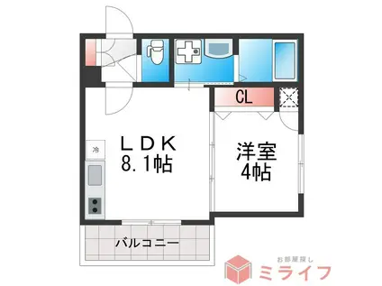 F ASECIA VELOS(1LDK/2階)の間取り写真