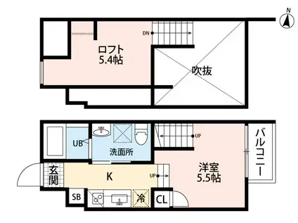 LIBRE八王寺A棟(ワンルーム/1階)の間取り写真