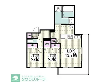 井土ケ谷上町メゾン(2LDK/1階)の間取り写真