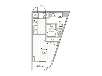 ストリーム多摩川(1K/4階)の間取り写真