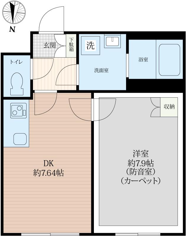 ラシクラス上板橋(1DK/4階)の間取り写真