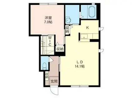 ラヴィーニュB棟(1LDK/1階)の間取り写真