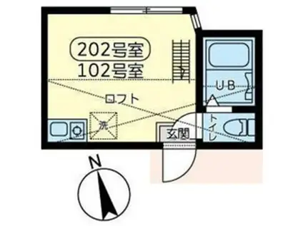 ユナイト黄金町オルチャータ(ワンルーム/2階)の間取り写真