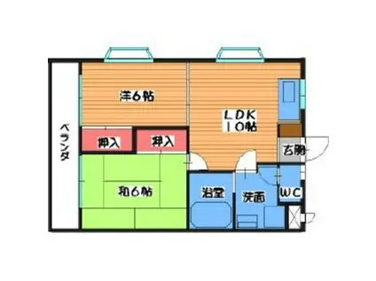 ニューライフマンション南ケ丘(2LDK/4階)の間取り写真