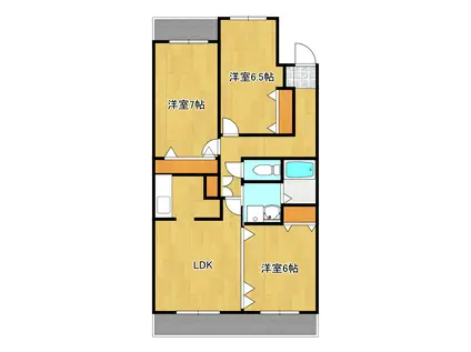 メゾンMロードII(3LDK/3階)の間取り写真