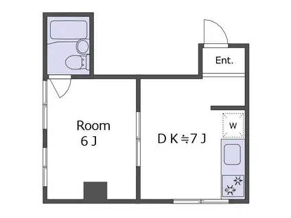 大野ビル(1DK/4階)の間取り写真