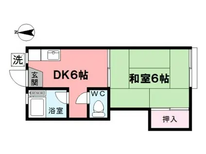 マカロニほうれん荘(1DK/2階)の間取り写真