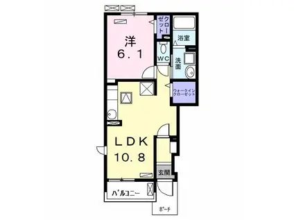 地下鉄東山線 中村公園駅 バス乗車時間:15分 最寄りバス停で下車 徒歩12分 2階建 築4年(1LDK/1階)の間取り写真