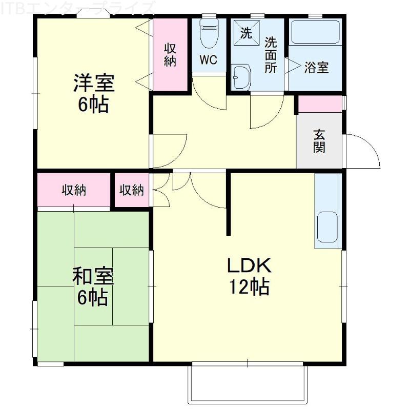 フラットサード(2LDK/2階)の間取り写真