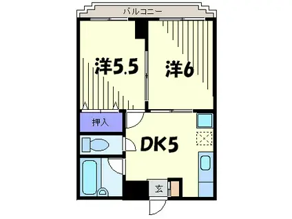 カーサフェリース(2DK/2階)の間取り写真