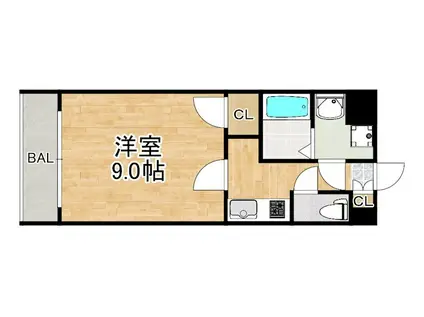 ラティーナ松香台II(1K/6階)の間取り写真