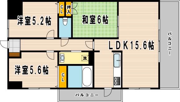 ルネックスII(3LDK/4階)の間取り写真