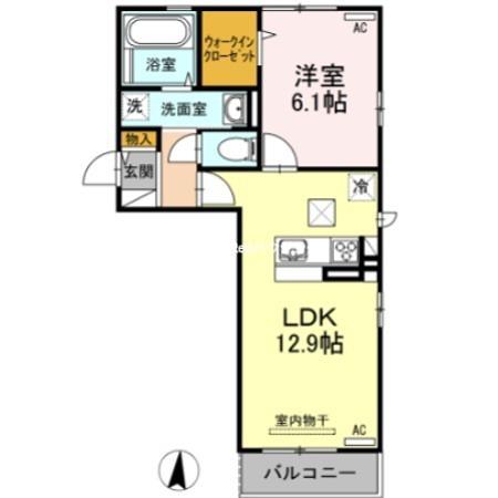 ヴィル ナチュール(1LDK/1階)の間取り写真