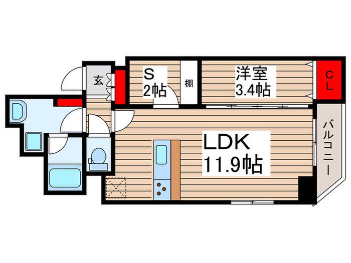 アイルプレミアム押上ノルド(1SLDK/2階)の間取り写真