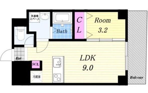 LA BENTEN(1LDK/3階)の間取り写真