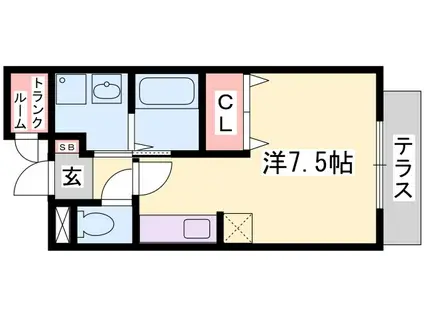 ヴェルロール西今宿(ワンルーム/1階)の間取り写真