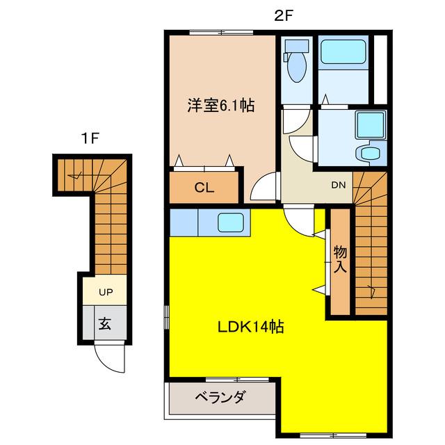 STARTERRACE 四季(1LDK/1階)の間取り写真